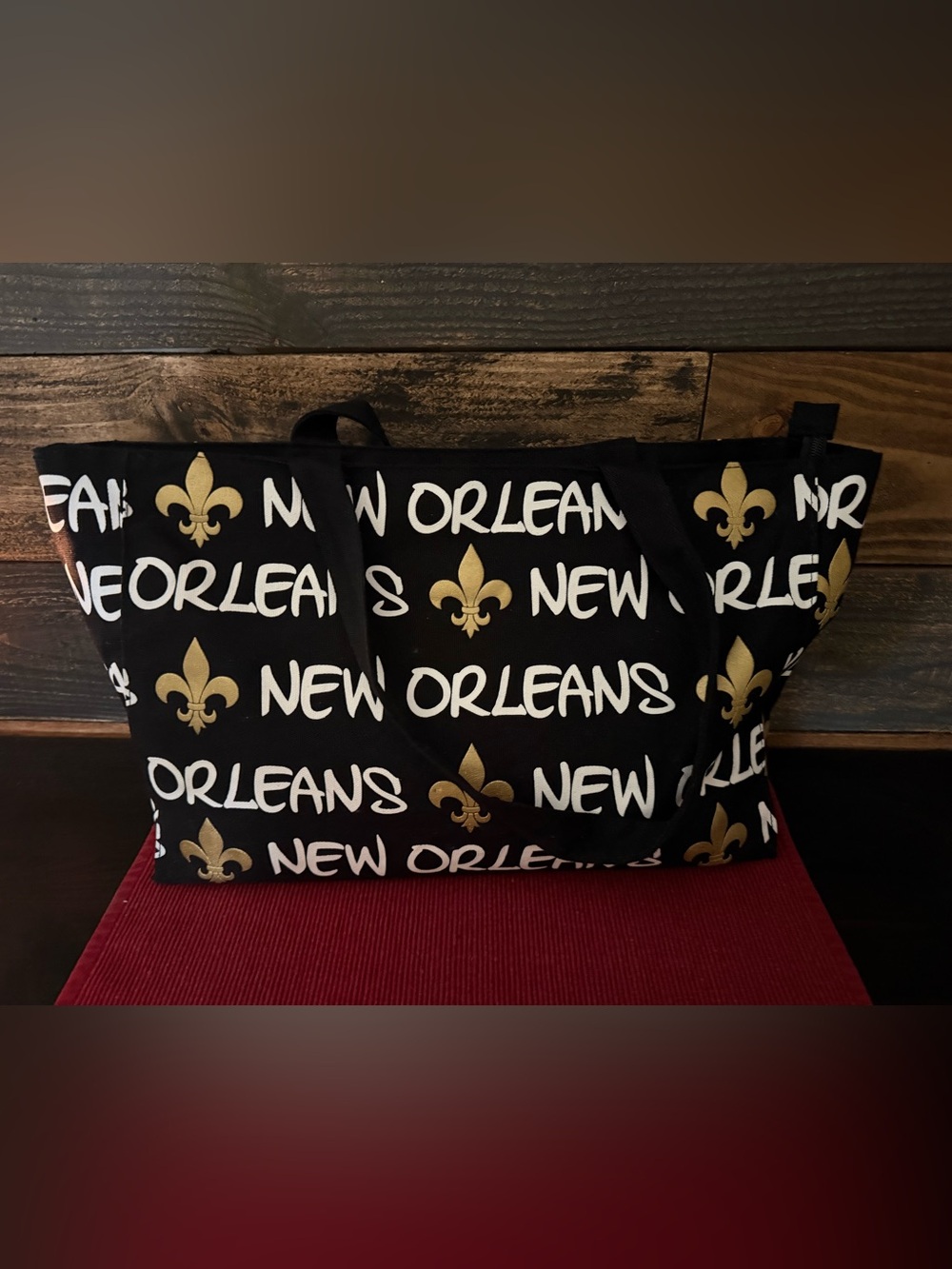 Black and Gold New Orleans Tote Bag